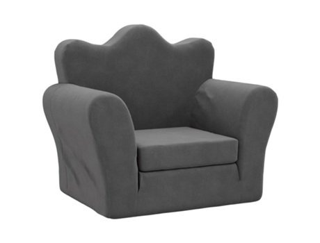 Sofá cama infantil felpa suave VIDAXL gris antracita