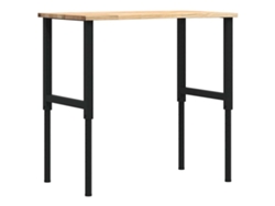 Maison Exclusive - Banco De Trabajo Madera Maciza De Roble 100x60x(71,5-98) Cm