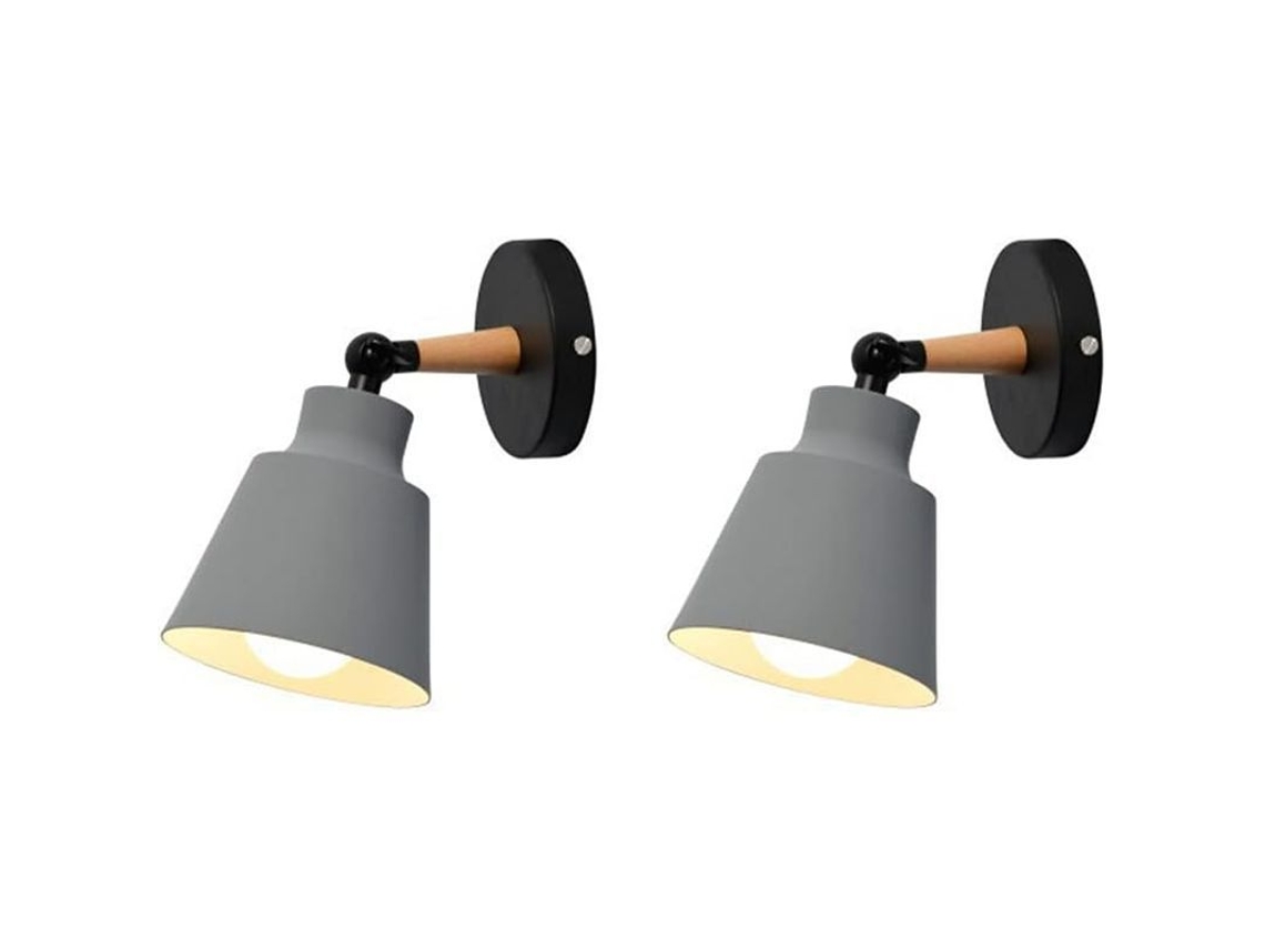 2026-lámpara De Pared Nórdica Macaron E27 De Hierro Y Madera Solida Ajustable Para Dormitorio Sala De Estar