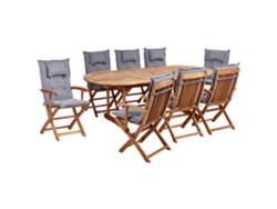 BELIANI Maui Ii Conjunto Relax en Madera de Acacia Marrón Claro 220X100X74