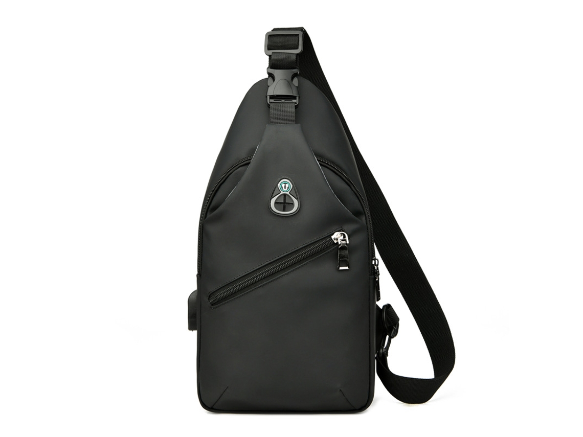 Bolso bandolera para hombre (negro), resistente e impermeable.