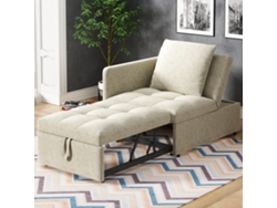 Sofá Cama 3 En 1 Plegable, 5 Posiciones En Lino, Para Espacios Pequeños, Color Beige