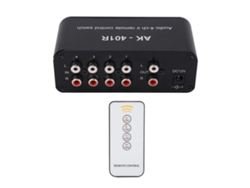 Conmutador De Audio Con 1 Entrada Y 4 Salidas, 12 V Cc, Selector De Señal Rca Con Mando A Distancia.