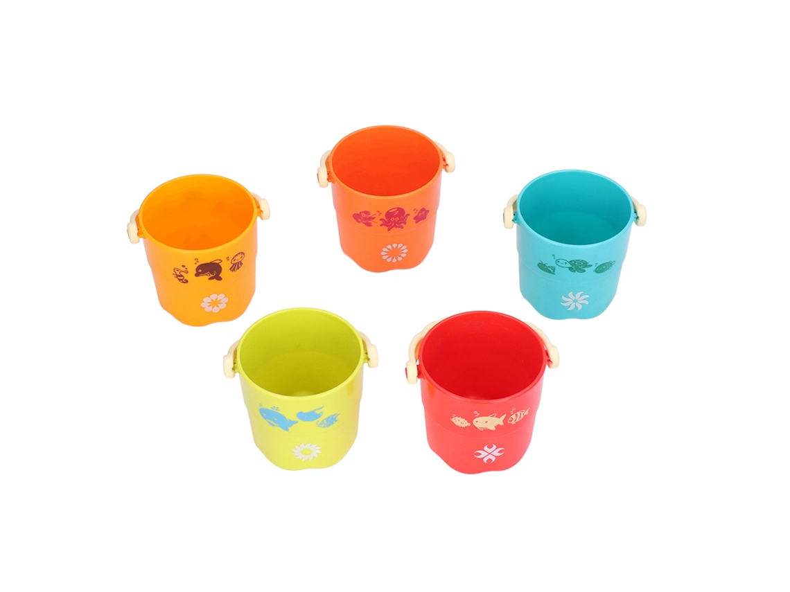 5pcs Juego De Vasos Apilables Coloridos Para Bebé Juego Educativo Temprano De Construcción Para Baño