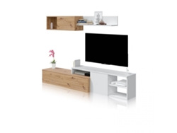 Salón Kate Blanco Artik (Blanco Mate) - Roble Nodi 221 x 44 x 40 cm