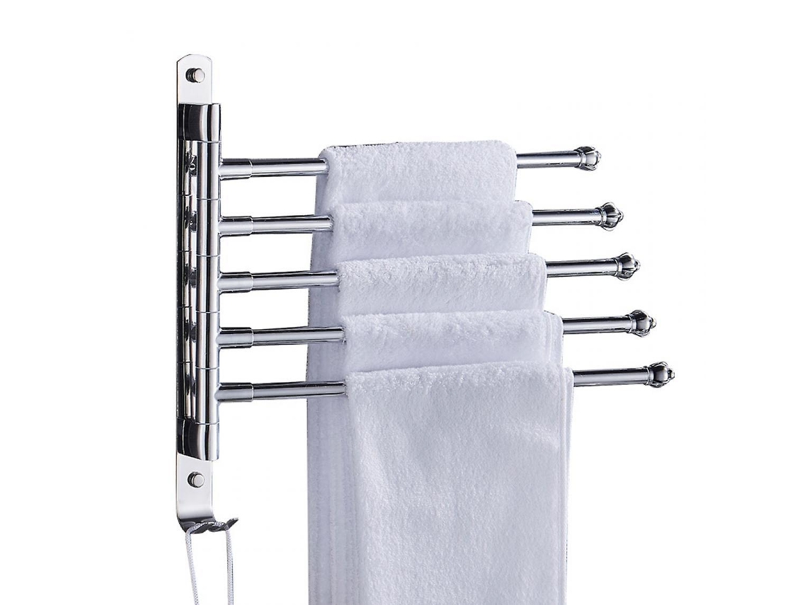 Toallero giratorio de acero inoxidable para pared, soporte de ducha extraíble, accesorios de baño, toalleros Gusshious