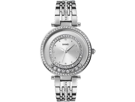 VEANXIN Reloj de niña con diamantes de imitación Relojes de pulsera impermeables-plata