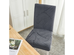 1 paquete de funda protectora extraíble para silla de comedor para el hogar, restaurante-gris oscuro-Tamanho universal LUUCOZK