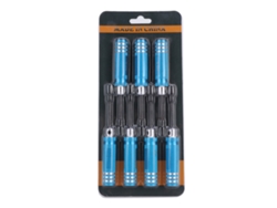 Juego Profesional De 7 Piezas De Destornilladores Y Llaves Hexagonales, Acero Azul, Para Reparaciones.