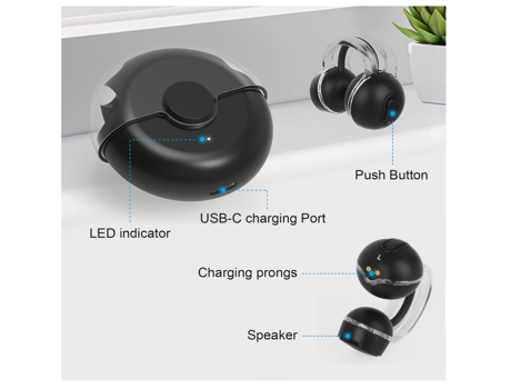 Auriculares inalámbricos Bluetooth ultraligeros, auriculares deportivos, uso prolongado sin dolor, auriculares inalámbricos con tiempo de CHRONUS