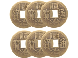 Juego 6 Monedas Latón Antiguo Manualidades Accesorios Diseño Chino Decoración Amuletos Pasatiempos Proyectos