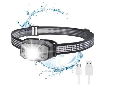 Linternas frontales súper brillantes Linterna frontal USB recargable con luz roja 6 modos Linterna frontal con zoom Resistente al agua 210 LM 1200 ...