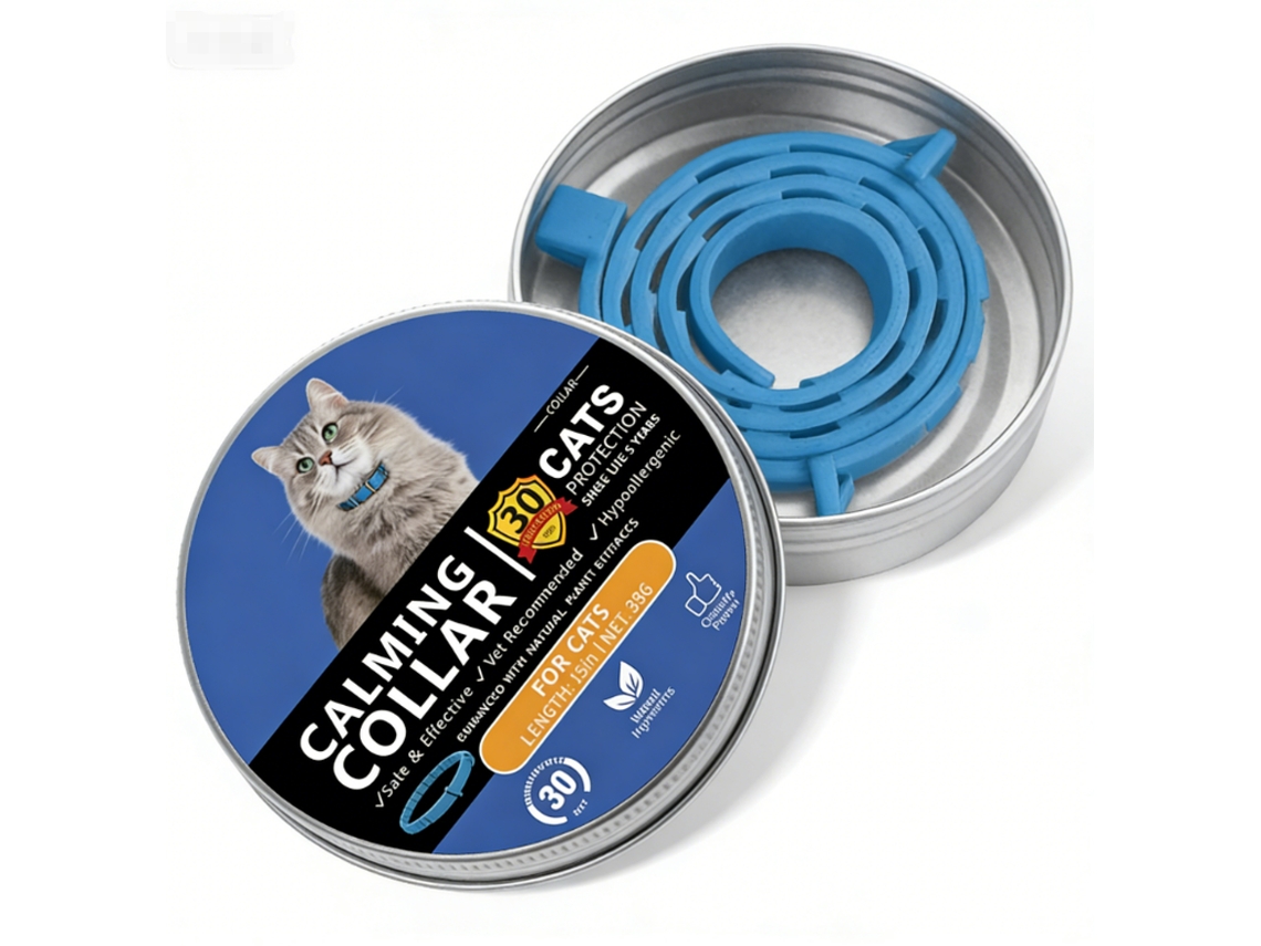 Collar Relajante Para Gatos Azules | Protección De 30 Días, 38 Cm, Hipoalergénico, Elaborado Con Ingredientes Naturales.
