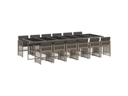 Maison Exclusive - Set Comedor De Jardín Con Cojines 13 Pzas Ratán Sintético Gris