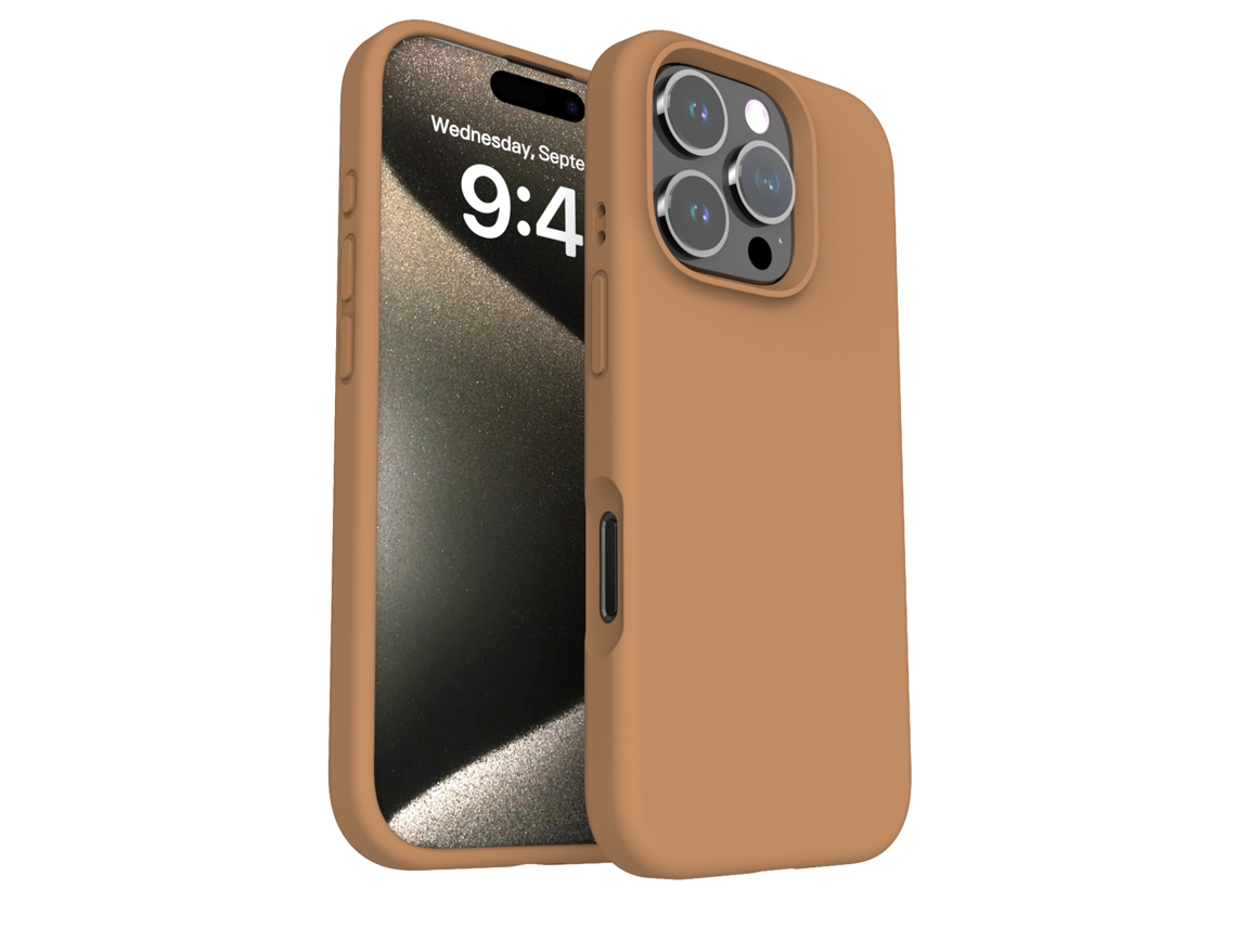 (caqui, Iphone 15 Pro) Funda Para Teléfono Sencilla, De Color Liso Y Resistente A Los Golpes, Compatible Con Iphone, De Silicona Líquida.