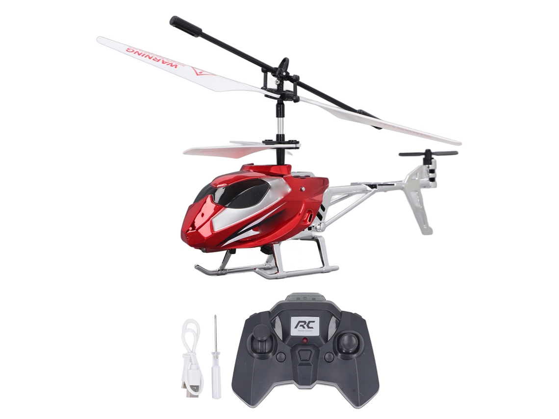 Ats-helicóptero De Control Remoto 3.5 Canales 2.4ghz Usb Recargable Con Luces Realistas Hovering Rojo