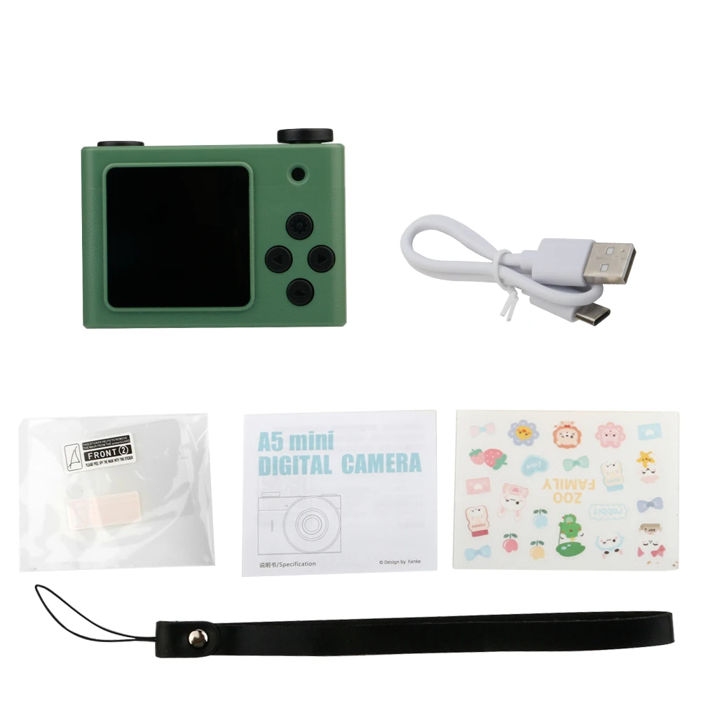 Mini Câmera Digital 720p com Tela, Filmadora Infantil, Gravador Dv MDUG (verde 16 Gb)