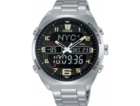 Reloj Digital Pulsar acero inoxidable plateado x para hombre de cuarzo con brazalete pz4037x1