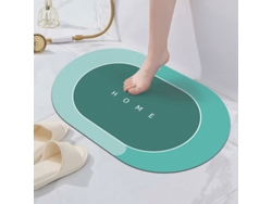 Alfombra de Baño LUUCOZK Antideslizantes Absorbentes Decoración Baño Secado Rápidogoma Elipse Verde (60x90cm)