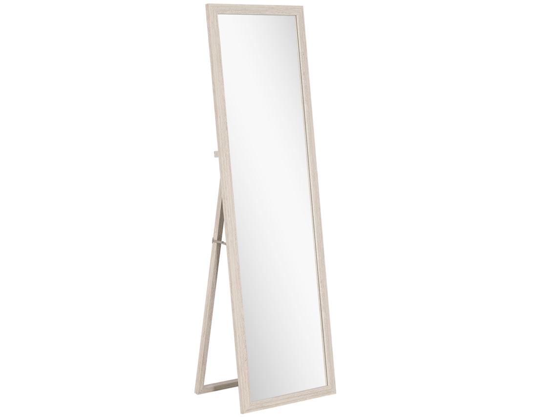 Espejo de cuerpo entero 160x50cm color beige con marco textura piedra.