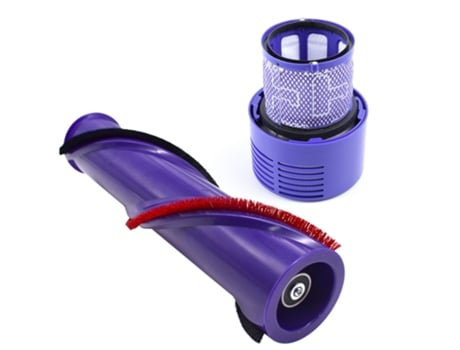 2 piezas para Dyson V10 aspiradora de mano inalámbrica, cepillo, barra de cepillo, filtro lavable, suministros de limpieza del hogar, herramientas ...