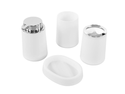 Juego De Accesorios De Baño De 4 Piezas, Acero Inoxidable Blanco, Práctico Y Multifuncional.