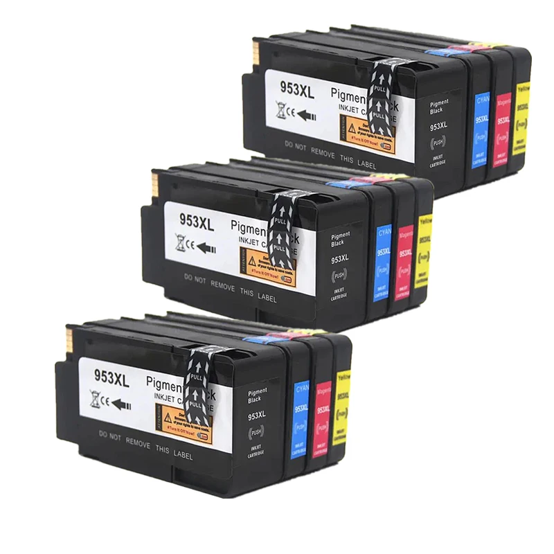 3 Cartuchos De Tinta Compatibles Hp 953xl, Color Negro Cmyk, Para Impresoras Hp Officejet Pro 7720, 7730, 7740, 8210 Y 8218.