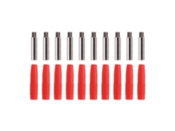 10 Conectores Banana Aislados De 2 Mm Con Protector Para Equipos De Prueba - Rojo