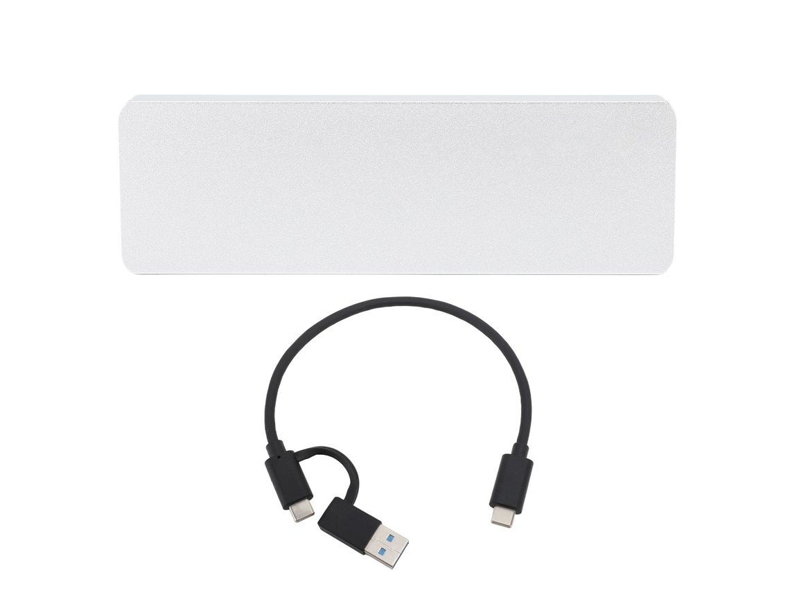 Caja Externa Para Ssd M.2 Ngff Sata B Key Usb3.1 10gbps Con Cable Usb-c Plata (sin Disco Duro)
