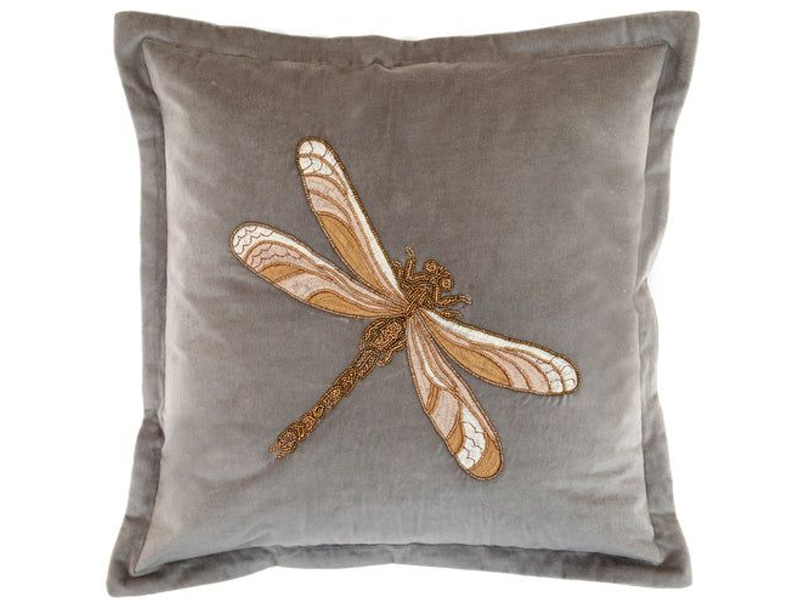 Cuscino Ricamato Voyage Maison Aria Terciopelo Gris