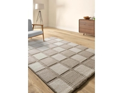Alfombra Interior Geométrico Con Relieve - Atticgo - Candela Beige / Blanco 160x230 Cm