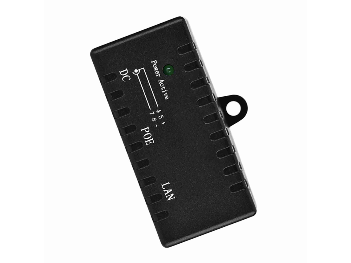 Mali adaptador Injetor Splitter Poe Power Over Ethernet para Rede Lan Preto