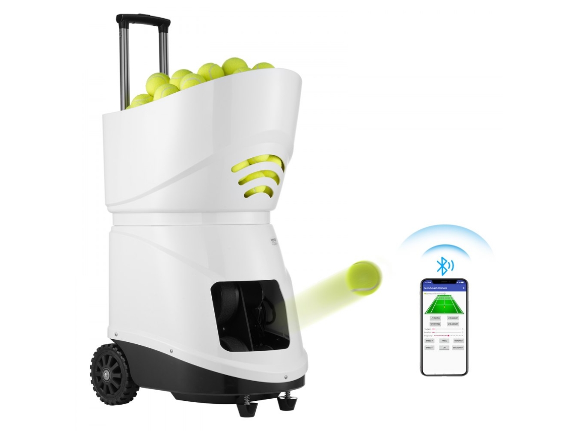 Máquina de Entrenamiento de Tenis con Lanzador Automático, Rotación y Bluetooth Tekmaquinas