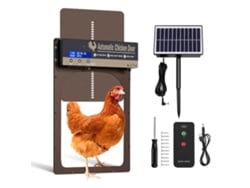 Puerta automática para gallinas con energía solar, 4 modos de funcionamiento y control remoto.