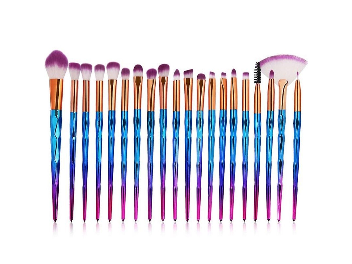 Set De Brochas Unicornio Para Ojos, 20 Brochas Variadas Para Sombras De Ojos Y Delineador Para Maquillaje Profesional.