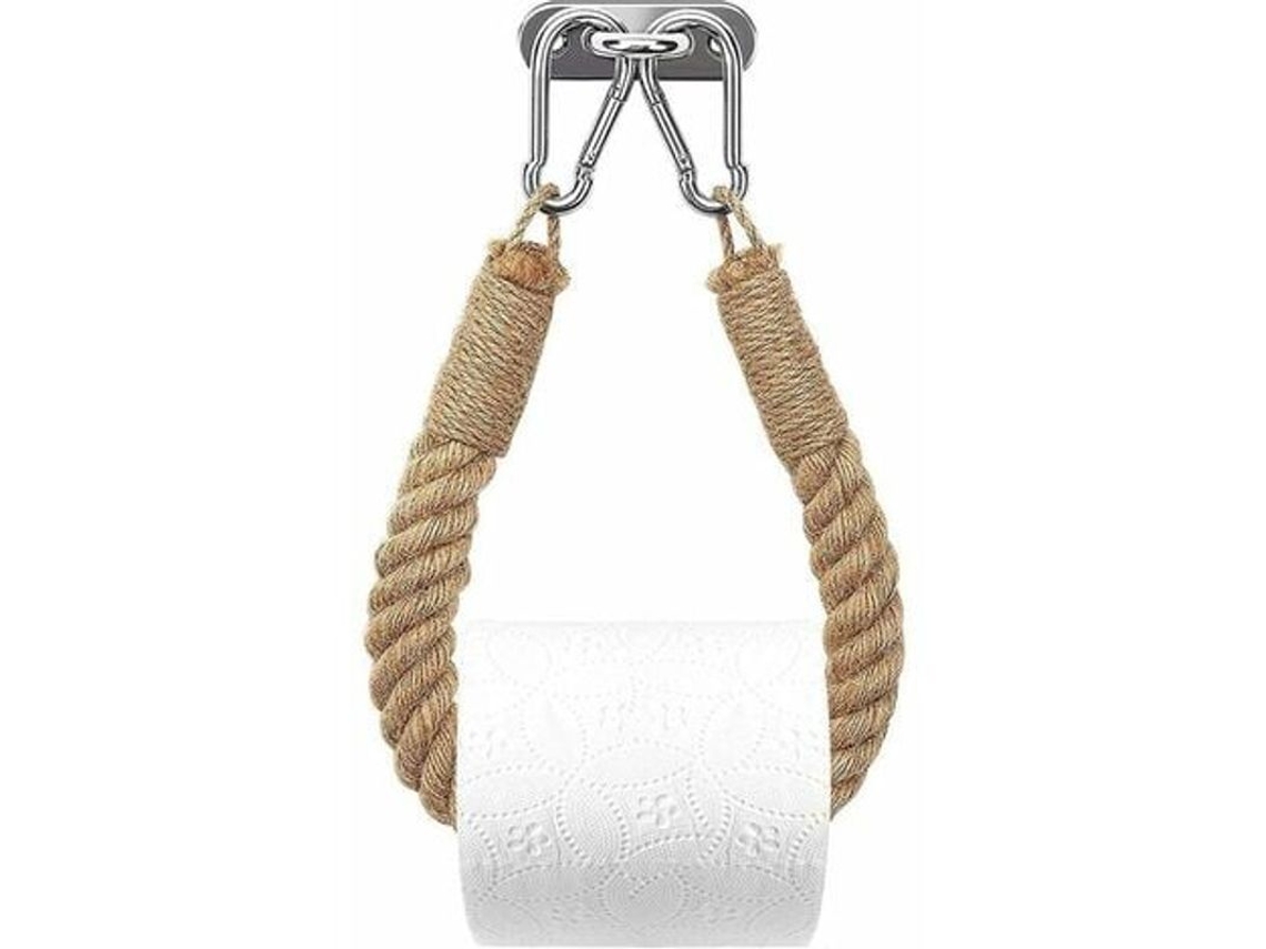 Soporte Para Papel Higiénico Con Cordón De Caña, Multifuncional Para Baño Y Cocina (amarillo)