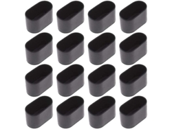 2026rebe-16pcs Taps De Pata De Mesa Y Silla Ovaladas De Pvc Suave Protectoras Del Suelo 20x40mm Negro