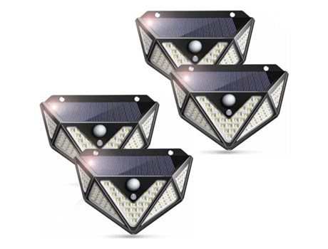 Paquete de 4 luces solares gran angular de 100 LED