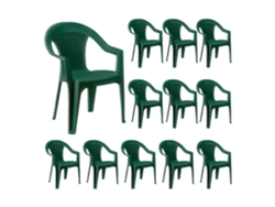 Pack de 12 sillas con reposabrazos, apilables, 56 x 75 x 79 cm, 7house