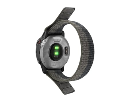 Correa de nailon ajustable con lazo para Garmin Descent G1/Fenix 7/6 Pro/5 Plus - negro/gris