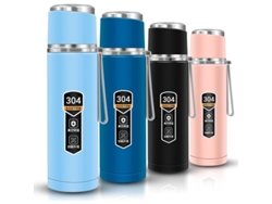 Botella Térmica De Acero Inoxidable De Doble Capa Para Bebidas Calientes Y Frías Azul