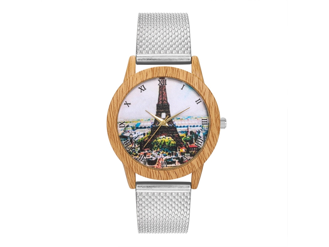 Reloj De Pulsera De Cuarzo Con Correa De Malla Y Escala Romana Zhoulianfa (plata)