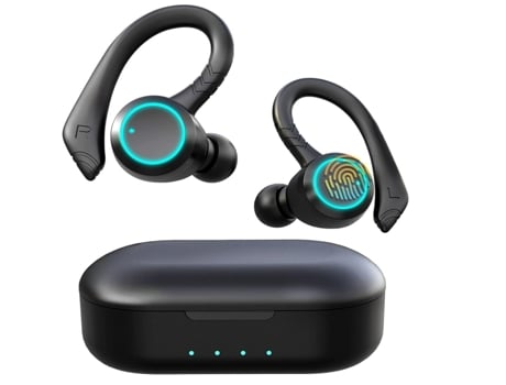 Auriculares inalámbricos deportivos, CHRONUS auriculares intrauditivos Bluetooth 5.1 IPX7 impermeables, auriculares para colocar sobre la oreja para
