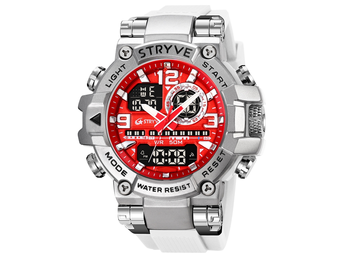 Reloj Deportivo Elegante Para Hombre (plateado Y Blanco), Reloj De Pulsera Electrónico Luminoso E Impermeable.