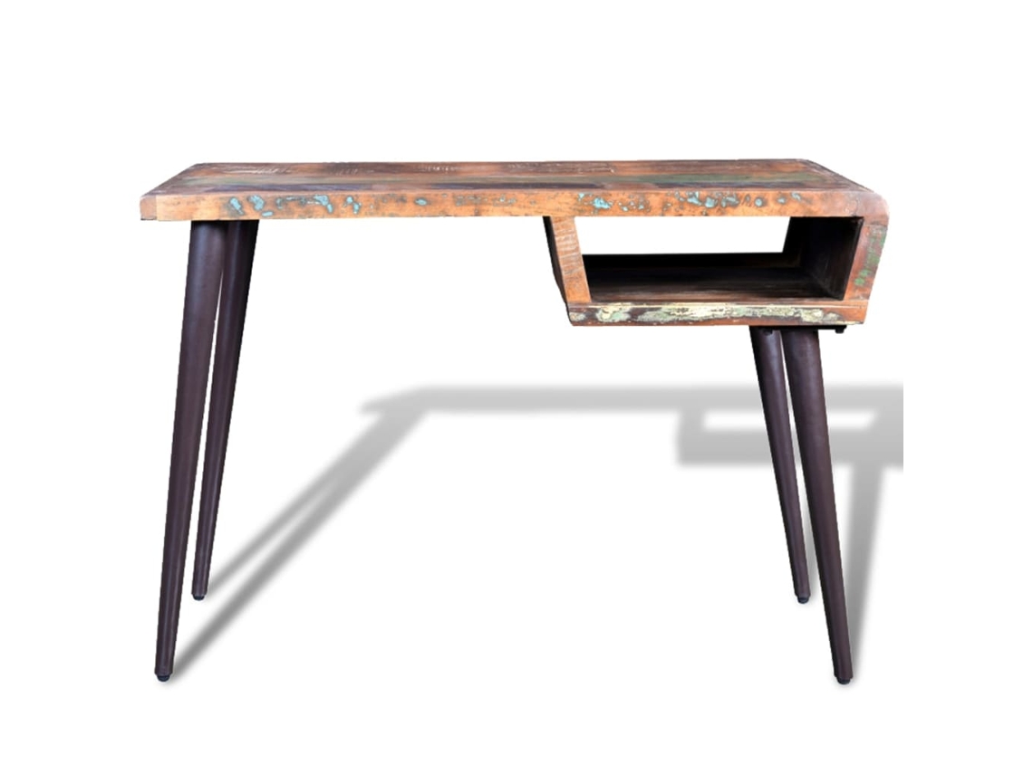 Escritorio | Mesa | Escritorio de madera reciclada con patas de hierro