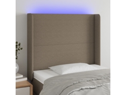 Cabecero Con Led De Tela Gris Taupe 83x16x118/128 Cm