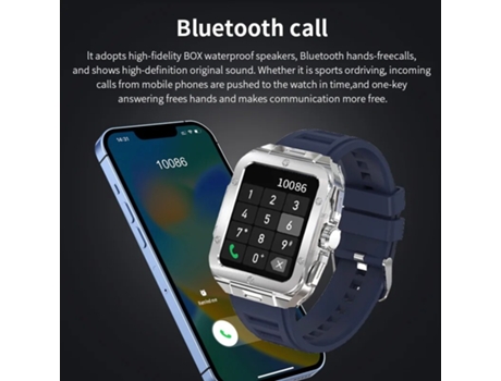 Reloj inteligente con pantalla HD de 1,85 pulgadas, Monitor para hombres, relojes para hombres, recordatorio de información de llamadas Bluetooth, ...