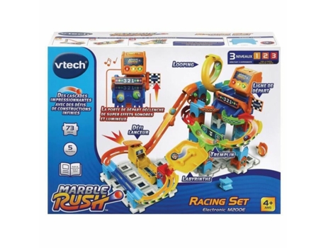 Set de Canicas Vtech Marble Rush Marble Run - Racing Circuito Pista con Rampas + 4 Años 73 Piezas