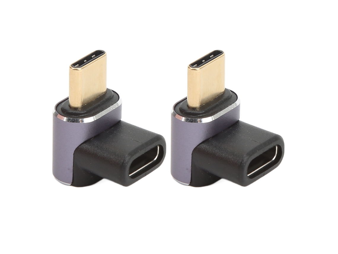 Adaptador Usb C De 90 Grados Macho A Hembra 40gbps 100w Aluminio Para Transmisión Y Carga