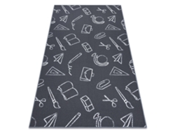 Alfombra Para Niños School Colegio Gris (100 x 250 cm)